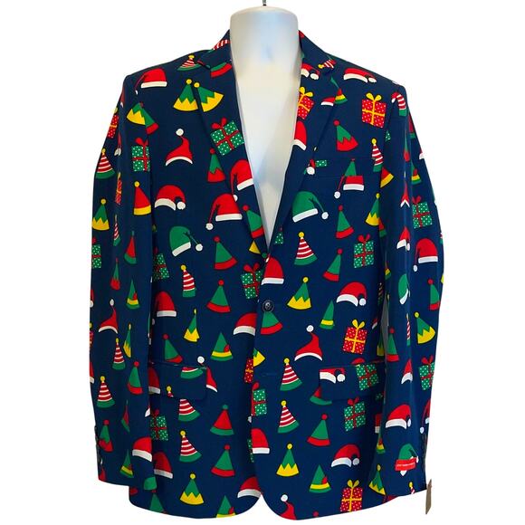 Shinesty Holiday Hats Ugly Christmas Blazer Sport Coat Size 38R
